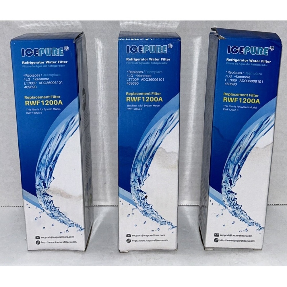 LG LT700P ADQ36006101 kenmore‎ 469690 rwf1200A Icepure Water Filter 3PACK